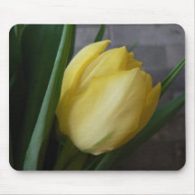 Yellow Tulip Flower Mouse Pads