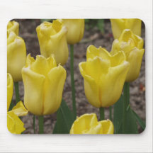 Yellow Tulip Flowers Mouse Pad