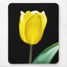 Yellow tulip mouse pad