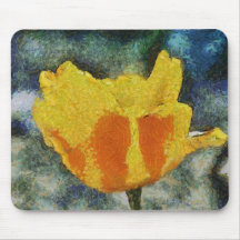 Yellow tulip painting mousepad