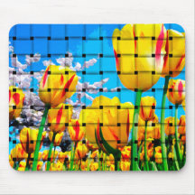 Yellow Tulip Weave Mouse Mats