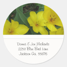 Yellow Tulips Address Stickers