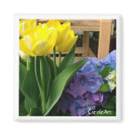 Yellow Tulips Blue Hydrangea Magnet