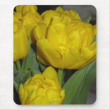 Yellow tulips mouse pad