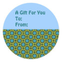 Yellow Turquoise Circles Gift Tag stickers