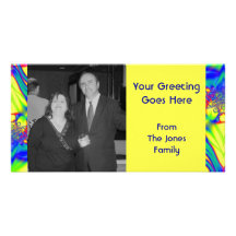 yellow turquoise photo card template