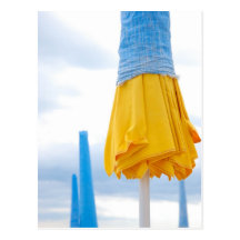 Yellow umbrella postcard