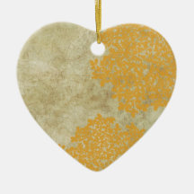 Yellow Vintage Floral Christmas Ornaments