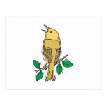 yellow warbler bird post card