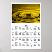 Yellow Water Droplet (2) Poster Calendar