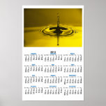 Yellow Water Droplet Poster Calendar
