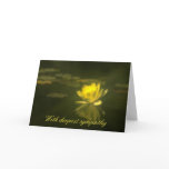 Yellow Waterlily Condolence Card
