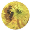 Yellow Wedding Flowers Invitation Seals stickers
