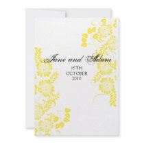 yellow wedding personalized announcements