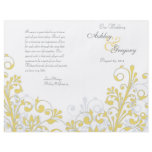 Yellow & White Abstract Floral Wedding Program