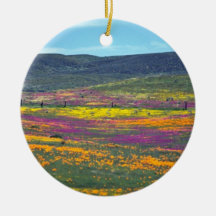 Yellow Wildflower field flowers Christmas Tree Ornament