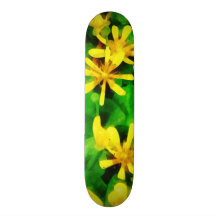 Yellow Wildflowers Custom Skateboard