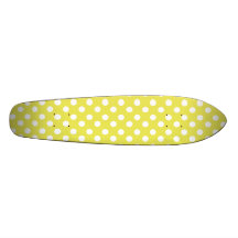 Yellow with white polkadots skate decks