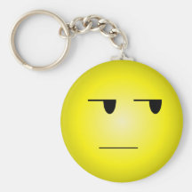 Yellow Yeah Right Smiley Key Chains
