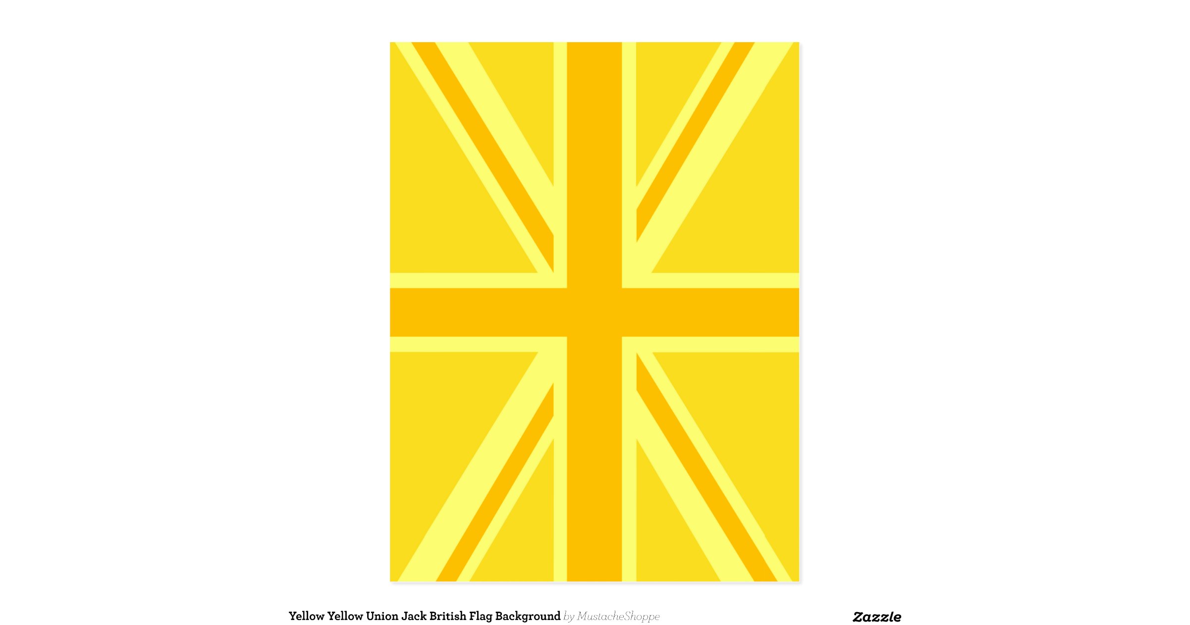 Yellow Yellow Union Jack British Flag Background Postcard Zazzle