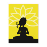 Yellow Yoga Silhouette Postcard