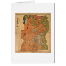 Yellowstone Park Map 1878 Greeting Card