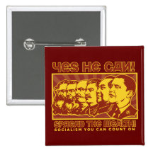 Yes He Can! Comrade Obama Spoof Pin