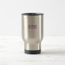 yes I am a girl text only play bass purple Mug