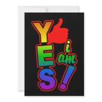 YES I AM invitation, customize