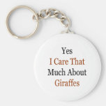 Yes I Care That Much About Giraffes Keychain