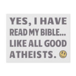 Yes, I have read my bible...Like all good Atheists postcards