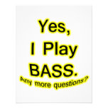 Yes I Play Bass Black Text Yellow Glow Invitation