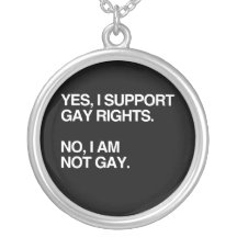 YES, I SUPPORT GAY RIGHTS CUSTOM NECKLACE