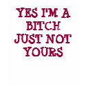 YES I'M A BITCHJUST NOT YOURS t-shirts