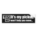 Yes it's my Pickup bumper stickers