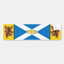 Yes Scotland Flag and Rampant Lion Bumper Sticker