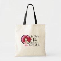 Yes They Are Fake Redhead Breast Cancer Survivor Bag