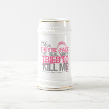 Yes They Are Fake v2 - Breast Cancer Coffee Mug