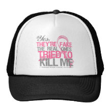 Yes They Are Fake v2 - Breast Cancer Hat