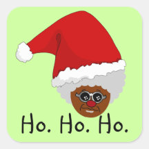 Yes, Virginia, There is a Black Santa Claus Square Stickers