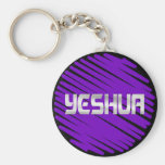 Yeshua blanc rond violet keychain