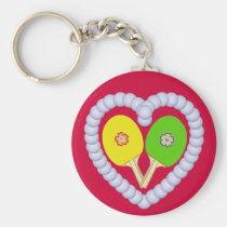 YG Ping Pong Flower Heart keychains