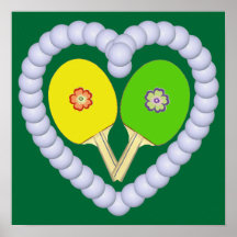 YG Ping Pong Flower Heart Print