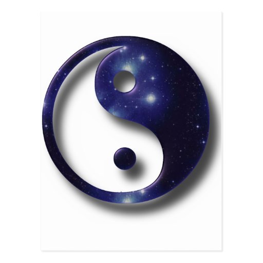 Yin and Yang Universe Symbol Post Cards