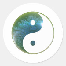 Yin Yang Abstact 1 Round Stickers
