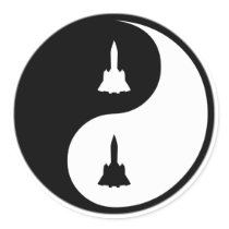 Yin Yang Aerospace Engineering Round Stickers