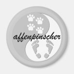 yin yang affenpinscher refrigerator magnet