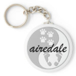 yin yang airedale key chain