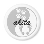yin yang akita refrigerator magnet