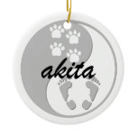 yin yang akita christmas tree ornaments